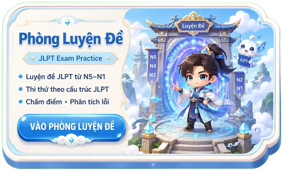 Luyện đề JLPT N5–N1 trên JLPT180