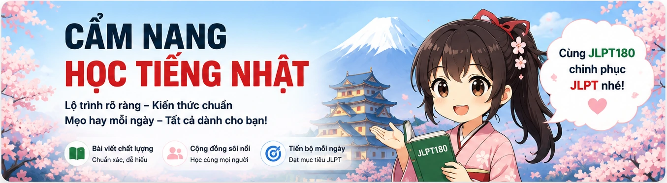 Cẩm nang học tiếng Nhật JLPT180 với lộ trình, kiến thức và mẹo học